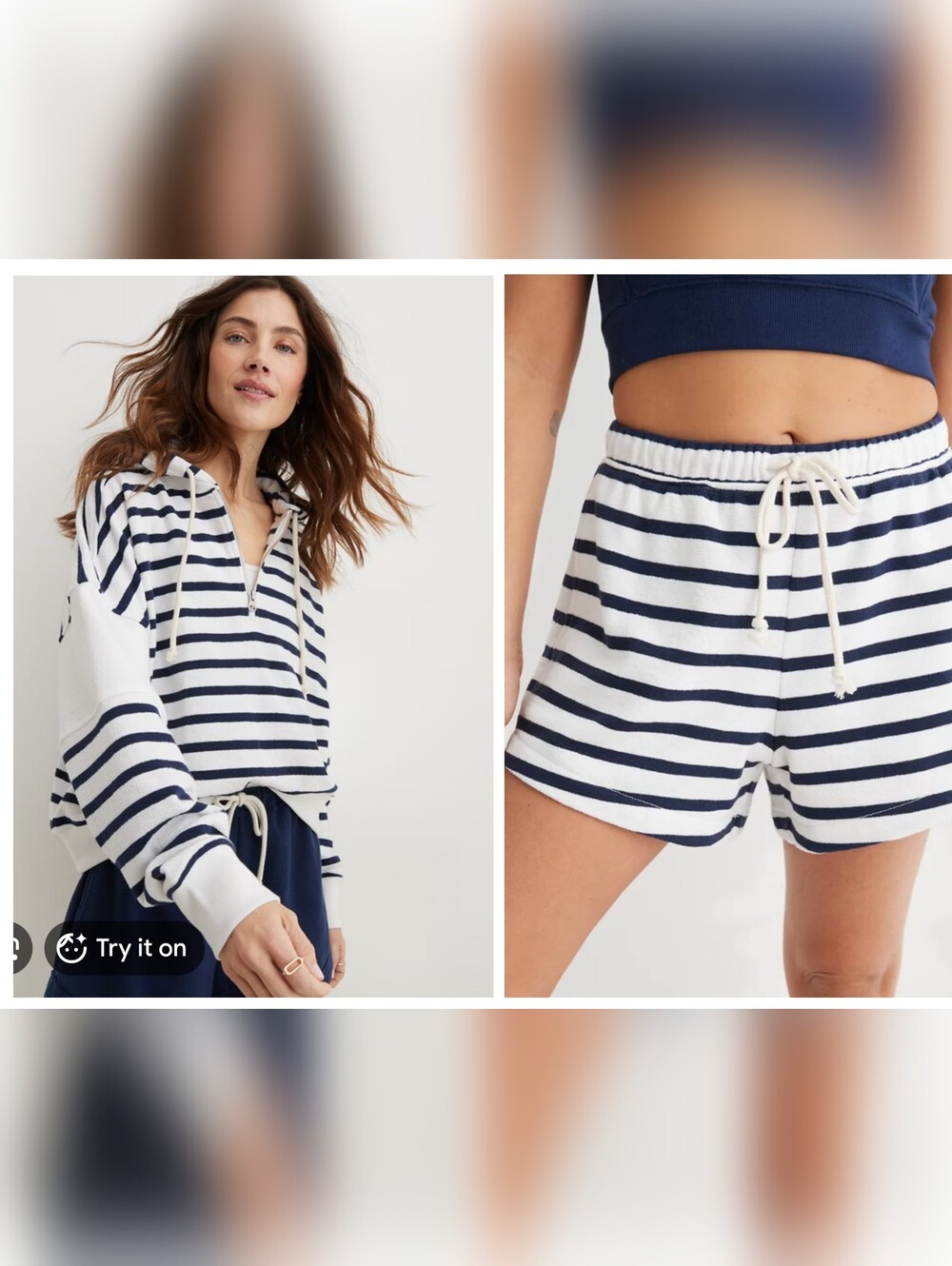 Aerie Restart Quarter Zip Hoodie & High Waisted Short Matching Set